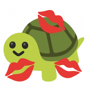 turtle with kisses emoji sticker